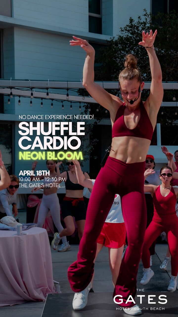 Shuffle Cardio Neon Bloom — April 18th at The Gates Hotel